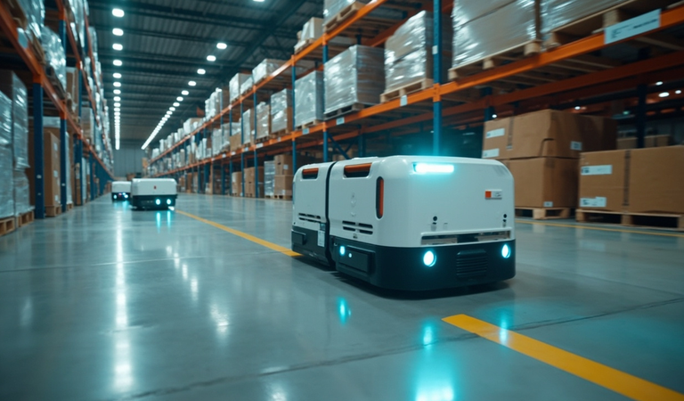 Warehouse mobile robot logistics image