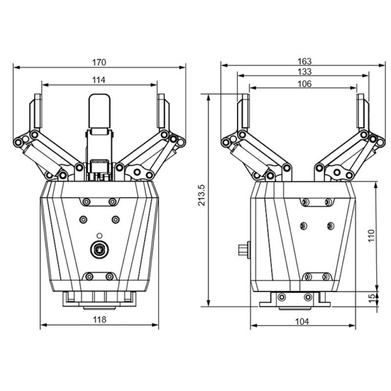 Chinese brand DH-ROBOTICS clamping device match with collaborative robot arm