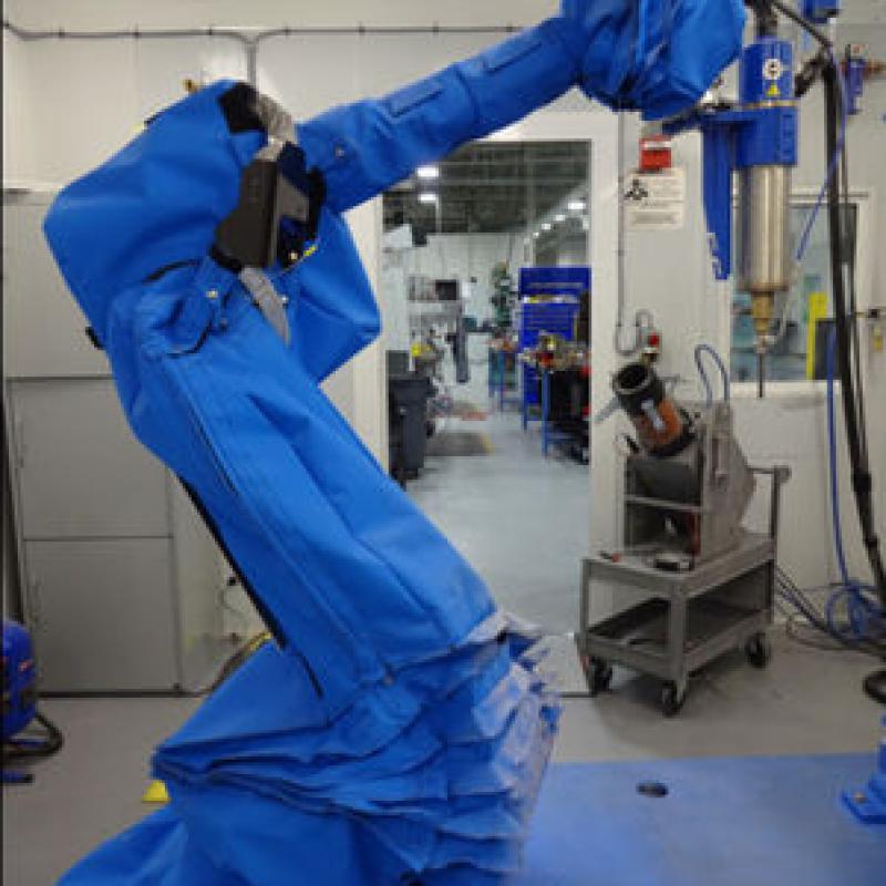Fanuc ARC Mate 120iD Welding Robot With CNGBS Customized Robot Protective Suit Cover