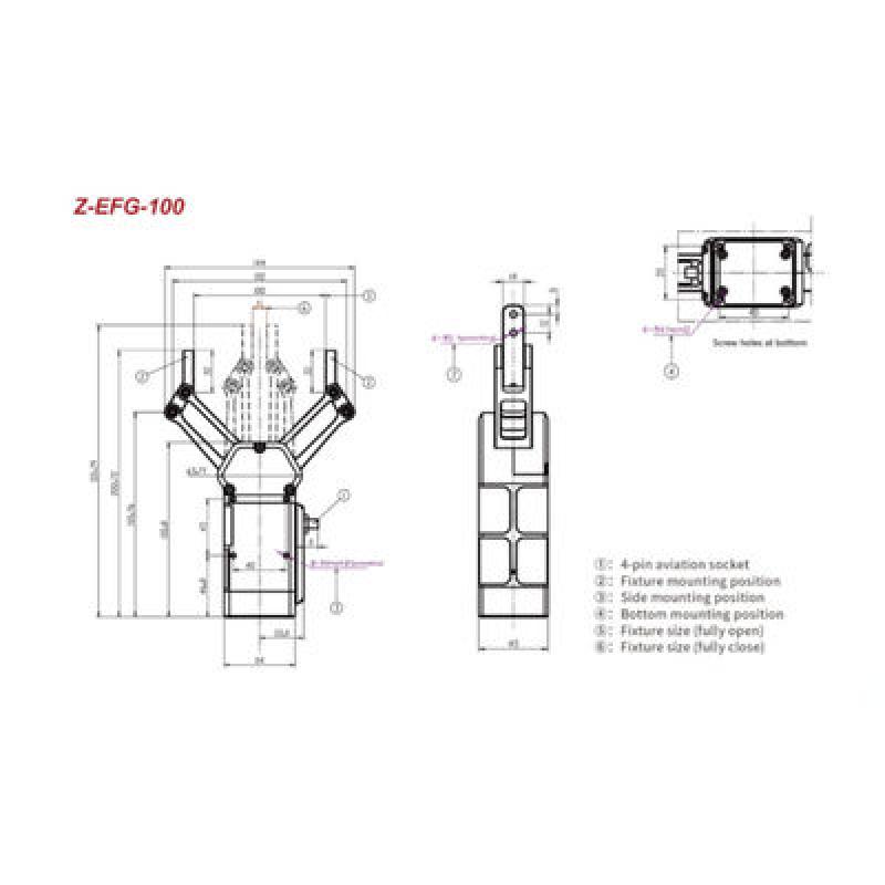 6 Axis Robotic Arm With Gripper Hitbot Z-EFG-100 For Collaborative Robot