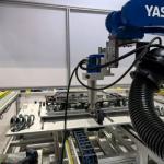Sonotec Ultrasonic Cutting Knife HP-8701 Yaskawa GP12 Robot for Ultrasonic Cutting Applications