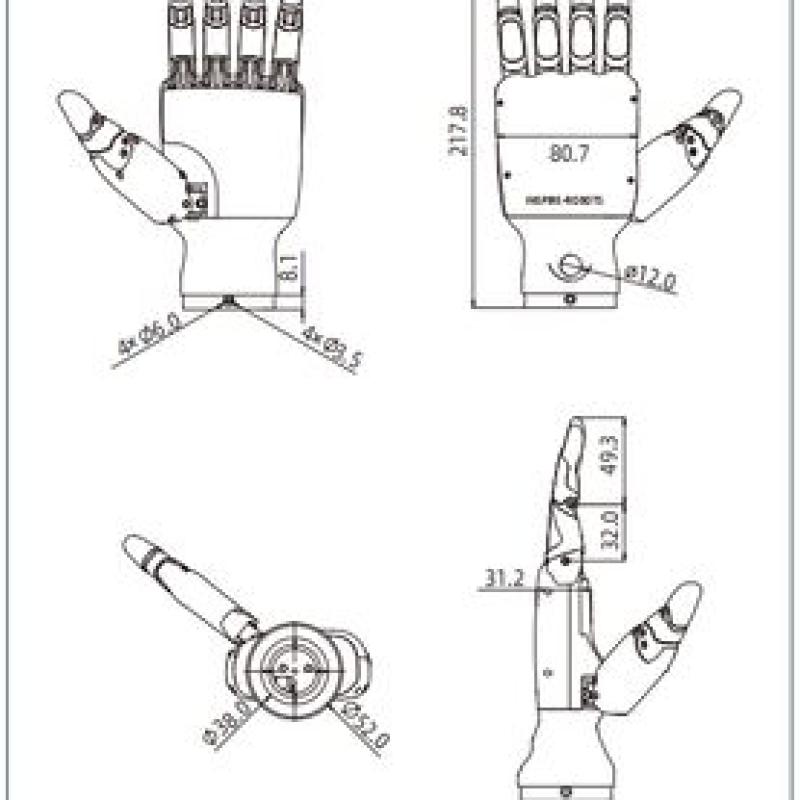 Inspire Robots RH56BFX-2L RH56BFX-2R RH56DFX-2L RH56DFX-2R Multi DOF Robot Five 5 Fingers Dexterous Hand Supplier