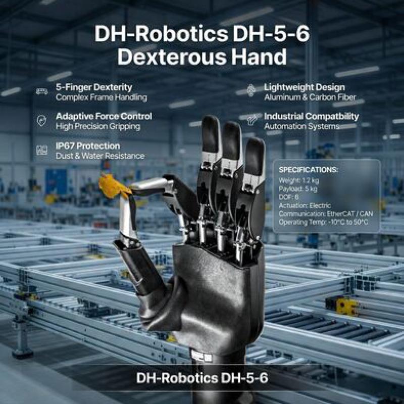 Five Finger Robot Gripper DH-Robotics DH-5-6 Multi Finger Robotic AI Robot Hand